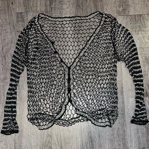 Vintage Beaded Open Knit Cardigan